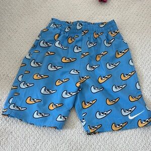Blue Cartoon Print Shorts